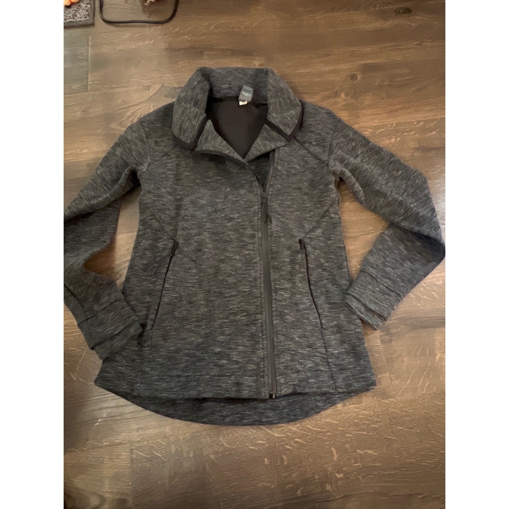 Champion Women's Gray Heathered Zipper‎ Jacket Fleece Lined Size S